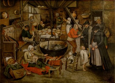 Visita aos Camponeses (óleo) de Pieter the Younger Brueghel
