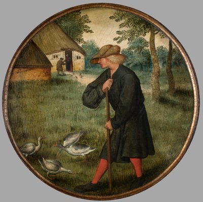 Quem sabe porque os gansos andam descalços?, c.1594 (óleo sobre painel) de Pieter the Younger Brueghel