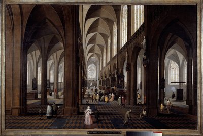 Vista interior da Catedral de Antuérpia Pintura de Pieter Neefs a Jeune (1620-1675) de Pieter the Younger Neefs