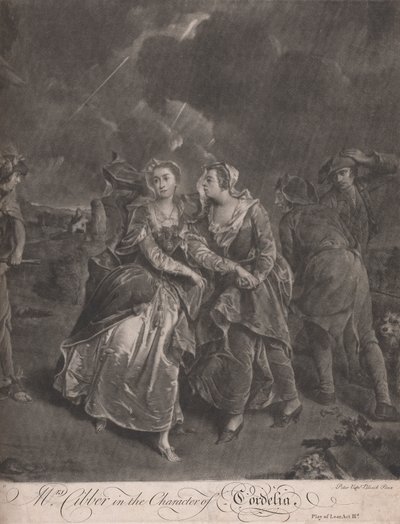 A Sra. Cibber na Personagem de Cordelia em Peça de Teatro do Rei Lear, Acto III de Pieter van Bleeck