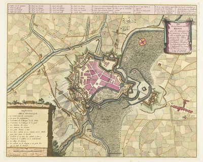 Kaart van het beleg van Menen, 1706
Plano da Cidade de Menen com o attacque (...) pelas tropas da Alliez (...). (título sobre o objecto) de Pieter van Call (II)