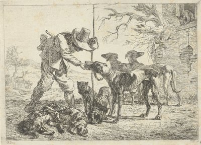Caçador com sete cães de Pieter van Laer