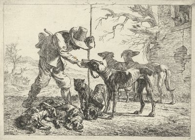 Caçador com sete cães de Pieter van Laer