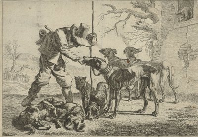Caçador com sete cães de Pieter van Laer