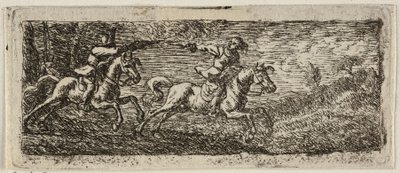 Dois cavaleiros a lutar de Pieter van Laer