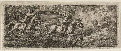 Dois cavaleiros a lutar de Pieter van Laer