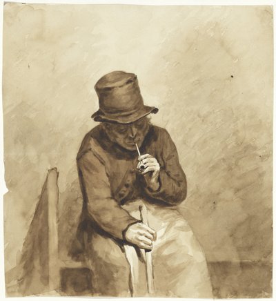 Homem fumador sentado de Pieter van Loon