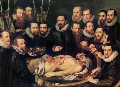A lição de anatomia ou doutor Willem van der Meer em Delft de Pieter van Miereveld