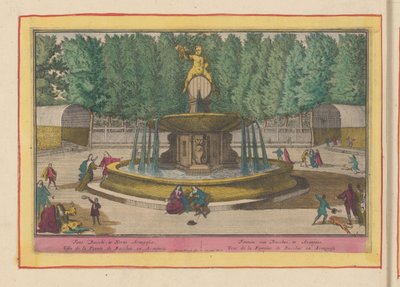 Fonte de Baco nos jardins do Palácio Real de Aranjuez Fonte de Baco, em Aranjues (título no objeto) Theatrum Hispaniae (...) (título da série) de Pieter van den Berge
