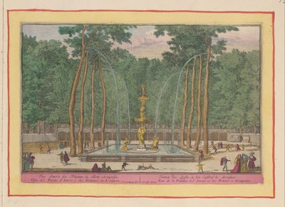 Fonte do Amor em Aranjuez Fonte do Amor, no Lusthof em Aranjues / Fons Amoris sive Tritonum, no Horto Arangosiae (título no objeto) Theatrum Hispaniae (...) (título da série) de Pieter van den Berge