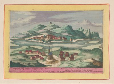 Vista de Fuenterrabía
Fontarabie, uma cidade de Guipiscoa, não muito longe do mar, entre S. Sebastião e S. Ian de Luz (...) (título sobre o objecto)
Theatrum Hispaniae (...) (título da série) de Pieter van den Berge