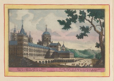 Vista da parte de trás do Escorial
O mosteiro de S. Laurens; a ser visto por trás (título sobre o objecto)
Theatrum Hispaniae (...) (título da série) de Pieter van den Berge