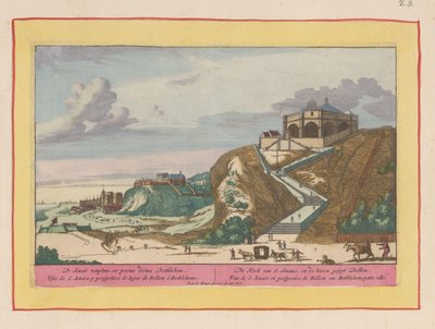 Vista da igreja de Santo Amaro perto de Lisboa
A Igreja de S. Amatus, e o porto gesegt Bellem (título sobre o objecto)
Theatrum Hispaniae (...) (título da série) de Pieter van den Berge