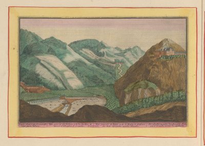 Vista do palácio e jardins dos reis mouros em Granada
O antigo castelo e palácio dos reis mouros, em Granada; ao lado dos jardins do prazer (título sobre o objecto)
Theatrum Hispaniae (...) (título da série) de Pieter van den Berge