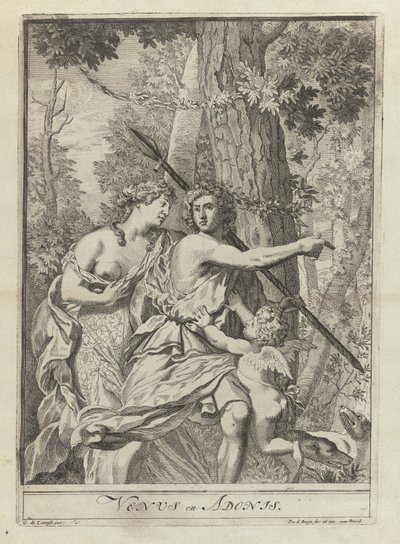 Figura 11 de uma série de exemplos de desenho com Vénus e Adonis de Pieter van den Berge