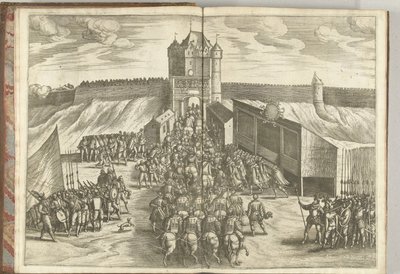 Entrada do arquiduque Ernst em um portão da cidade de Bruxelas, 1594 de Pieter van der Borcht (I) (attributed to)