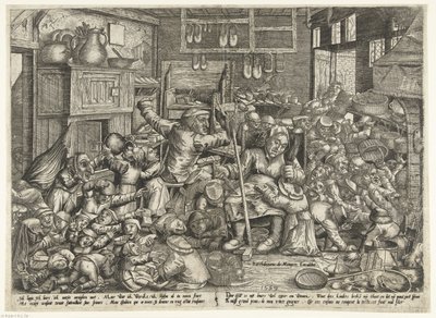 O sapateiro e a solteirona como mestres de escola de Pieter van der Borcht (I)