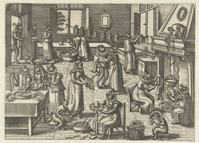 estúdio de colarinho Apenspel (título da série) de Pieter van der Borcht (I)