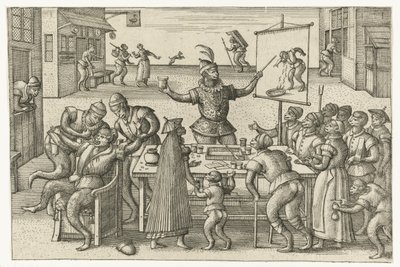Charlatão Jogo do macaco (título da série) de Pieter van der Borcht (I)