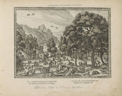 Esquemas de homens
Adumbrata humanitate divinitas (título sobre o objecto)
Emblemata Sacra è praecipuis utriusque testamenti utriusque historiis concinnata (Testamento Oude) (título da série)
Imagines et figurae bibliorum (título da série) de Pieter van der Borcht (I)