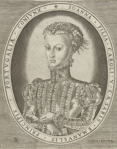 Retrato de Joana dos Habsburgos
Retratos de réguas (título da série) de Pieter van der Heyden