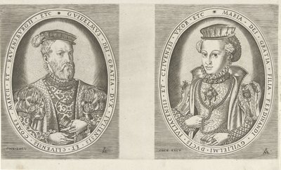 Retratos de Guilherme II, Duque de Gelre, e de Maria da Áustria, Duquesa de Gelre Retratos de governantes (título da série) de Pieter van der Heyden