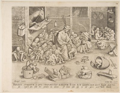 O Burro na Escola, 1557. de Pieter van der Heyden