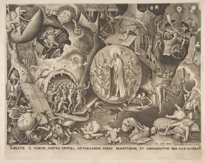 A descida de Cristo ao limbo, 1551. de Pieter van der Heyden