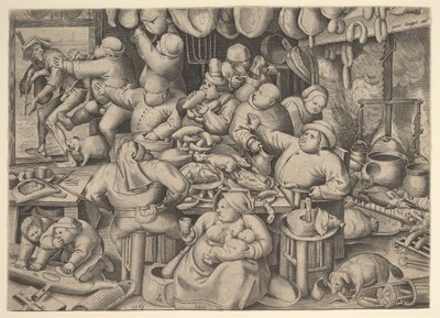 A cozinha gorda, 1563. de Pieter van der Heyden