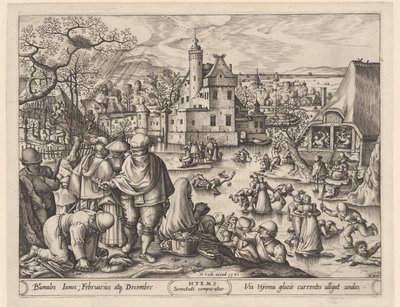 Inverno Hyems (título no objeto) As Quatro Estações (título da série) de Pieter van der Heyden