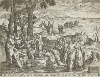 Pesca milagrosa e alimentação milagrosa de Pieter van der Heyden