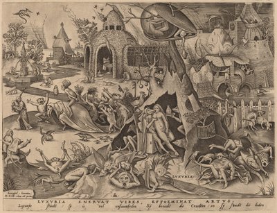 Luxúria de Pieter van der Heyden after Pieter Bruegel the Elder