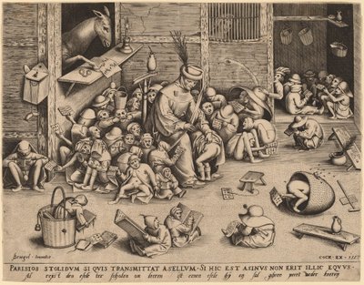A bunda na escola de Pieter van der Heyden after Pieter Bruegel the Elder