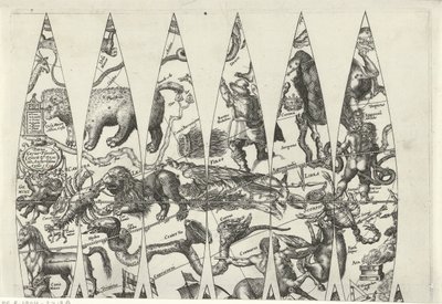Mapa de uma parte do zodíaco de Pieter van der Keere