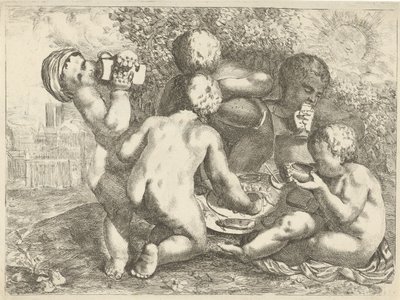 Bacanal com cinco putti de Pieter van der Plas (II)