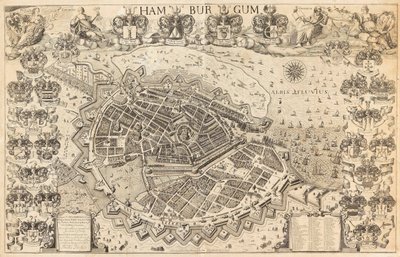 Mapa de Hamburgo, 1644. de Pietersen