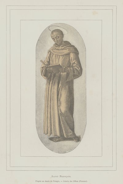 São Francisco de Assis (Litho) de Pietro (after) Perugino