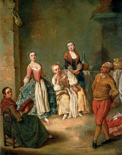 Dança da Furlana ... (pintura sobre tela) de Pietro (circle of) Longhi