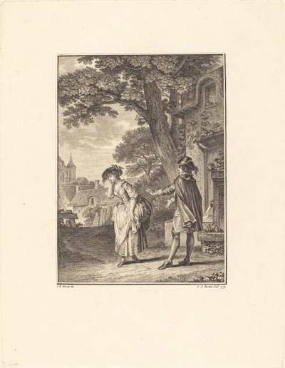 O Adivinho da Vila (Colette Chorando) de Pietro Antonio Martini after Jean Michel Moreau