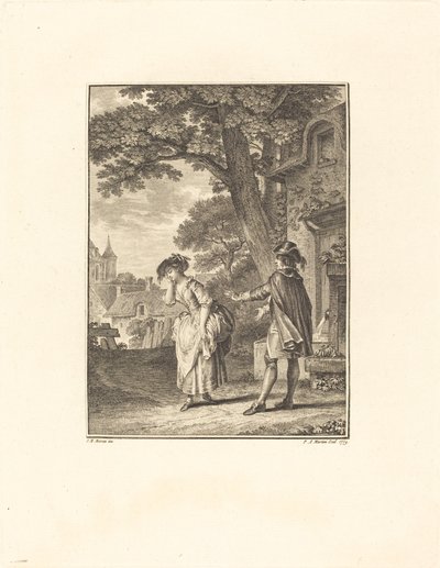 O Adivinho da Vila (Colette Chorando) de Pietro Antonio Martini after Jean Michel Moreau