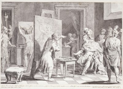 Alexandre o Grande no estúdio de Appelles de Pietro Antonio Novelli