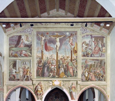 Cenas da paixão e crucificação (fresco) de Pietro Baschenis