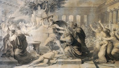 Morte de Priam, de Pietro Benvenuti (1769-1844), impressão de pintura de 1811 de Pietro Benvenuti
