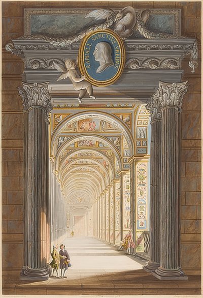 Vista em perspectiva das galerias de Pietro Camporesi