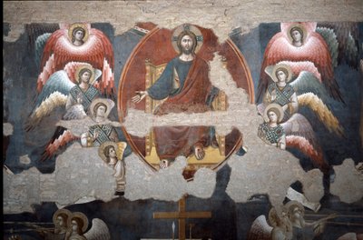 O Juízo Final Cristo truncando. (Detalhe) - Fresco de Pietro Cavallini
