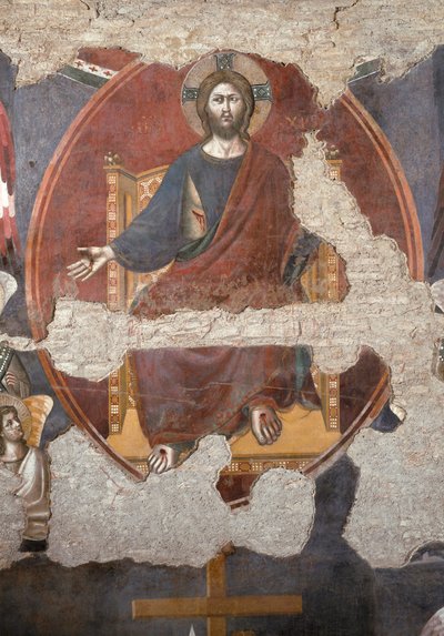 O Juízo Final: Cristo truncando. Detalhe. (Fresco de Pietro Cavallini