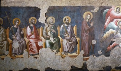 O Detalhe do Juízo Final dos Apotres (do qual São Paulo está certo) - Fresco de Pietro Cavallini