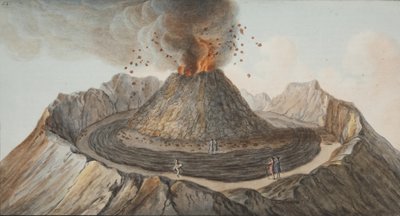 Placa IX de Campi Phlegraei: Observações dos Vulcões das Duas Sicílias por William Hamilton, 1776 (gravura colorida à mão) de Pietro Fabris