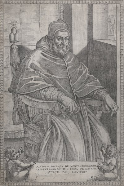 Retrato do Papa Sisto V, 1585. de Pietro Facchetti
