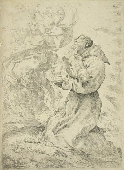 Francisco de Assis com o Menino Jesus nos braços de Pietro Faccini